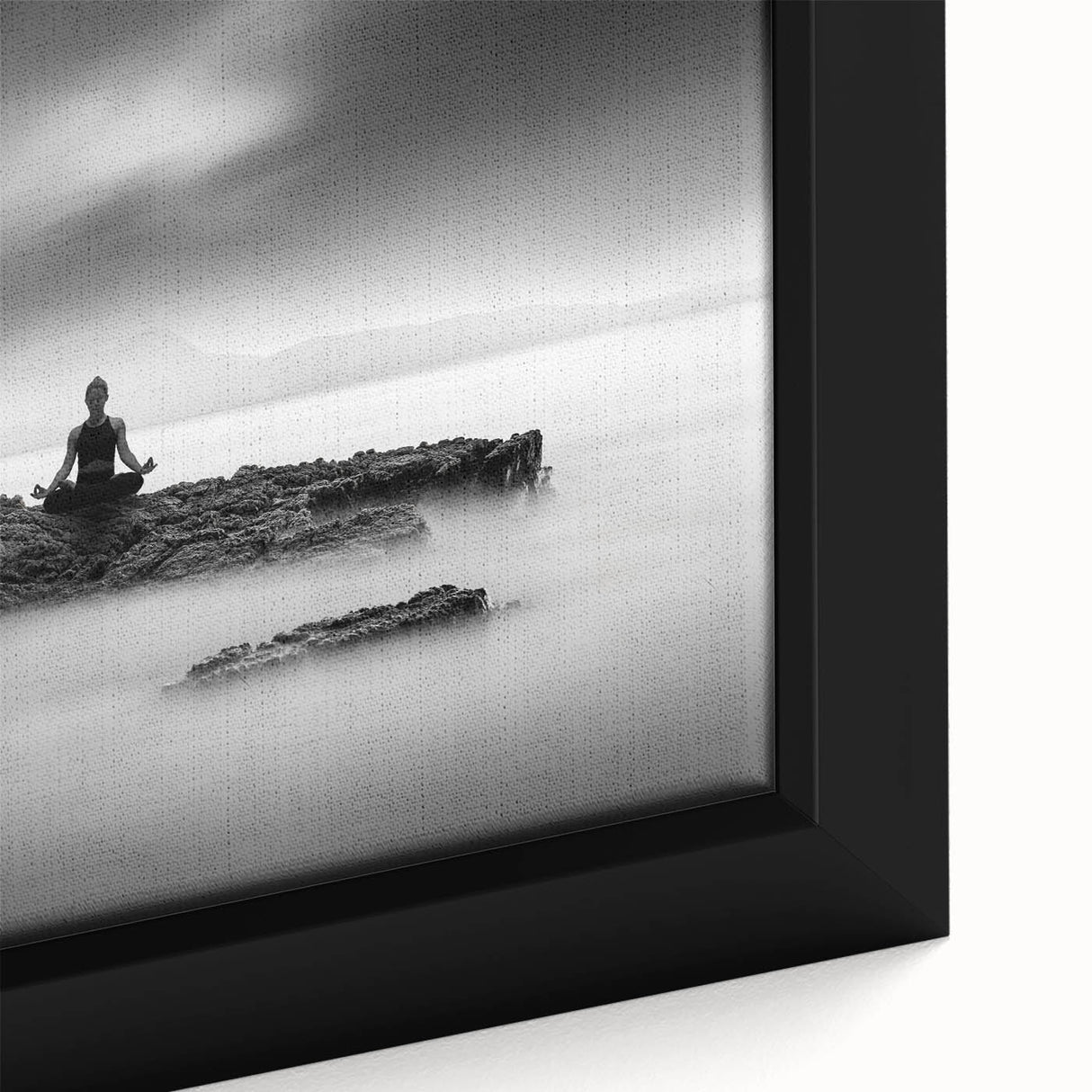 Stillness Within – Minimalist Emotive Wall Art in Black and White