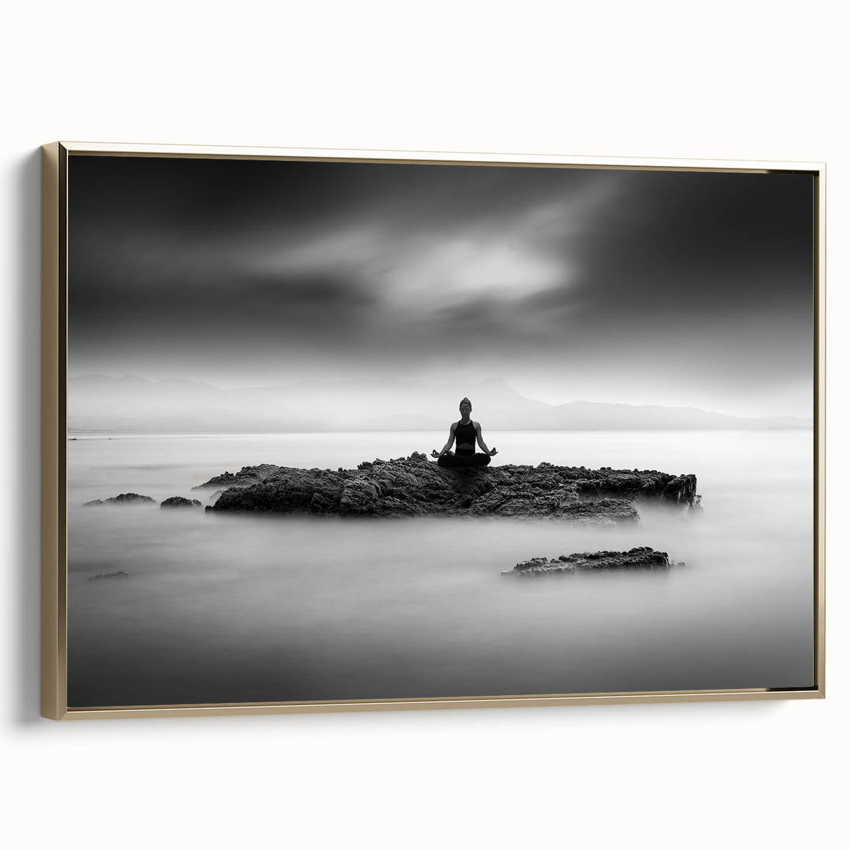 Stillness Within – Minimalist Emotive Wall Art in Black and White