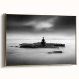 Stillness Within – Minimalist Emotive Wall Art in Black and White