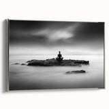Stillness Within – Minimalist Emotive Wall Art in Black and White