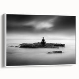 Stillness Within – Minimalist Emotive Wall Art in Black and White
