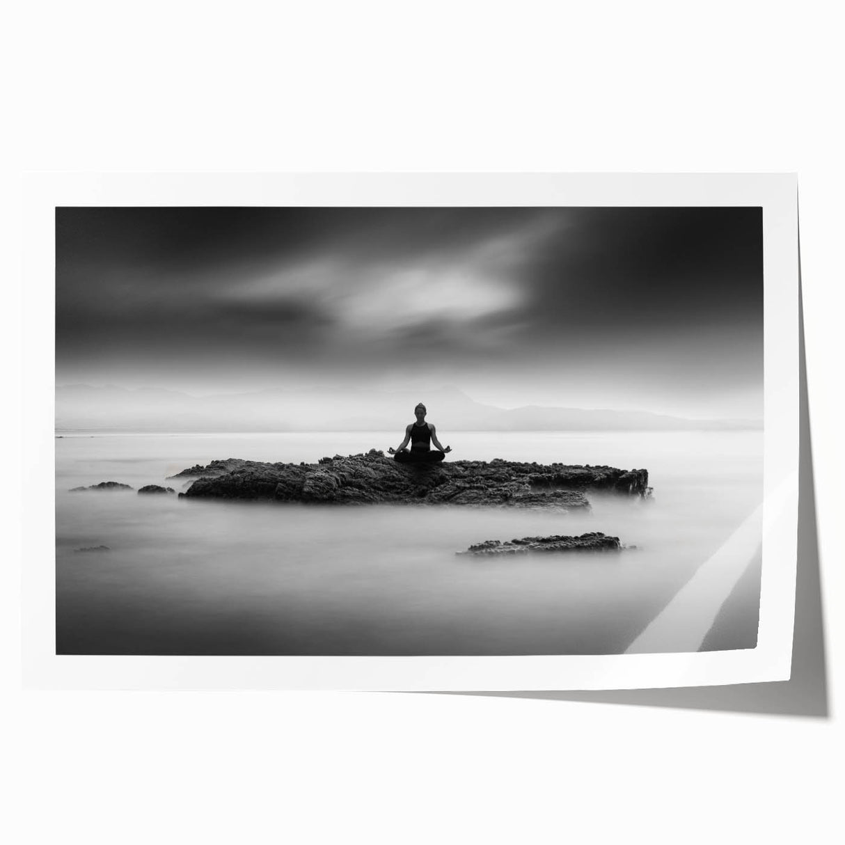 Stillness Within – Minimalist Emotive Wall Art in Black and White