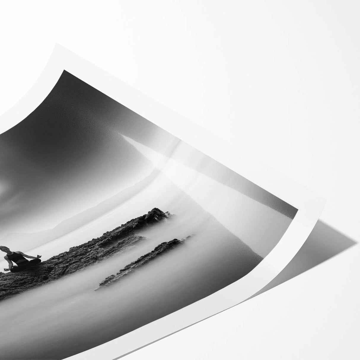 Stillness Within – Minimalist Emotive Wall Art in Black and White