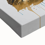 Modern Floral Canvas Wall Art – Blue Hydrangea & Gold Accents