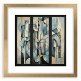 Abstract geometric frame showcasing a gold mat and sleek design, perfect for modern decor. Ideal for gallery walls or as a stylish gift option.