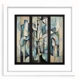 Abstract geometric frame with a white mat, showcasing a modern design, ideal for contemporary decor. Perfect for art displays and stylish interiors.