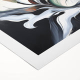 Abstract splatter art on a rolled canvas, showcasing vibrant colors and dynamic patterns, ideal for modern home decor or artistic accent pieces.