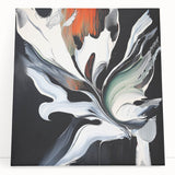 Abstract splatter art on stretched canvas, showcasing vibrant colors and dynamic patterns, perfect for modern home decor or art enthusiasts. Ideal for enhancing living spaces with a contemporary touch.