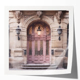 Extra large wall art featuring a French door architecture design in muted browns and whites on glossy photo paper.