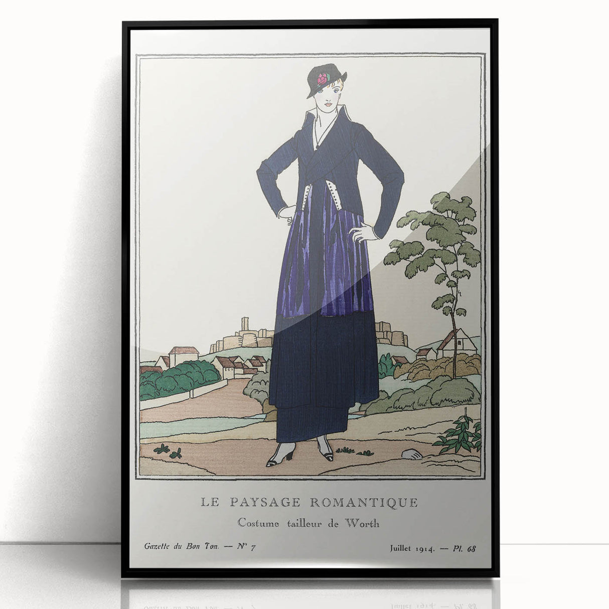 Chic Art Deco Wall Art - Le Paysage Romantique Fashion Illustration