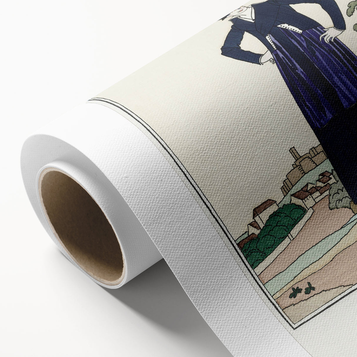 Chic Art Deco Wall Art - Le Paysage Romantique Fashion Illustration