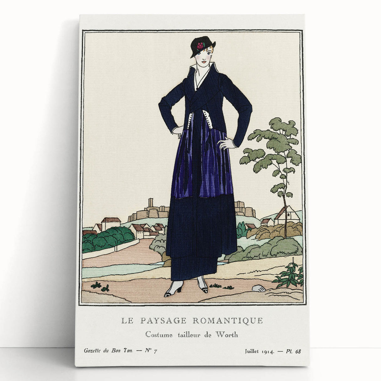 Chic Art Deco Wall Art - Le Paysage Romantique Fashion Illustration