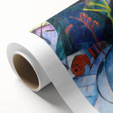 Expressionist Winter Scene – Vibrant Red Bison Abstract Canvas Art