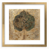 Framed wall art featuring a floral design with gold accents, showcasing vibrant flowers and leaves against a white background, perfect for home decor.