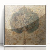 Framed white acrylic wall art showcasing a vibrant floral and botanical design, perfect for adding a touch of nature-inspired elegance to home decor.