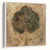 Framed wall art showcasing an elegant design of flowers and botanical leaves, set against a white background, enhancing modern decor aesthetics.