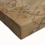 Close-up of stretched canvas wall art depicting a vibrant floral and botanical design in rich colors, perfect for home decor or nature-themed interiors.