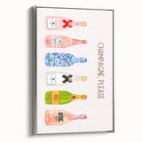 Landscape art painting featuring colorful vintage poster art on black framed canvas, ideal for dining room decor.