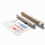 Extra large rolled print featuring a floral art design in pastel colors.