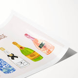 Extra large wall art featuring line art flowers in black on white, rolled print, suitable for large living room decor.