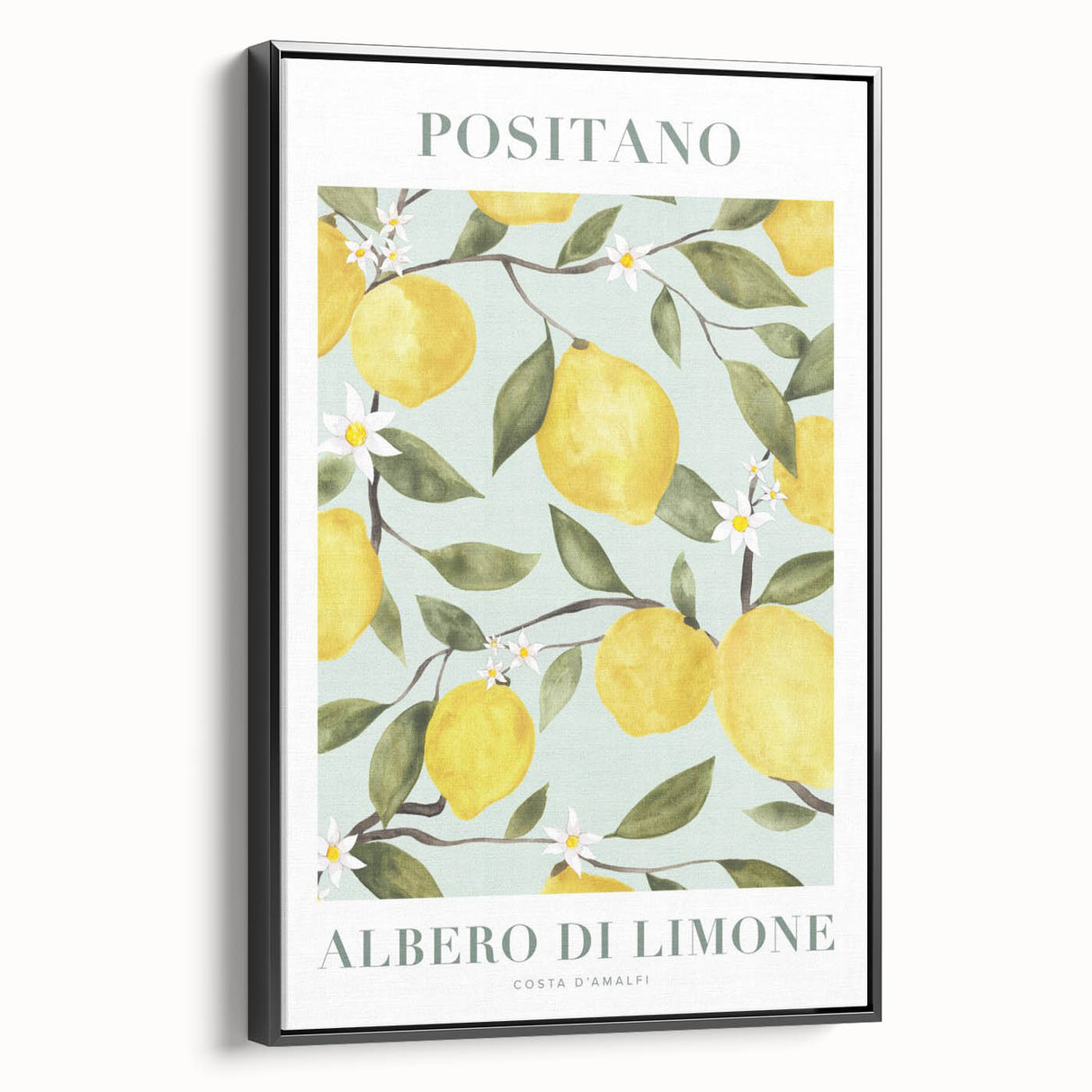 Black and white vintage poster art featuring an array of fruits on framed canvas, ideal for bedroom wall decor.