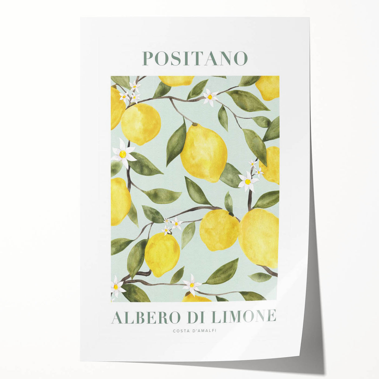 Rolled canvas print featuring an array of fruits in vibrant colors, ideal for art wall dining room.