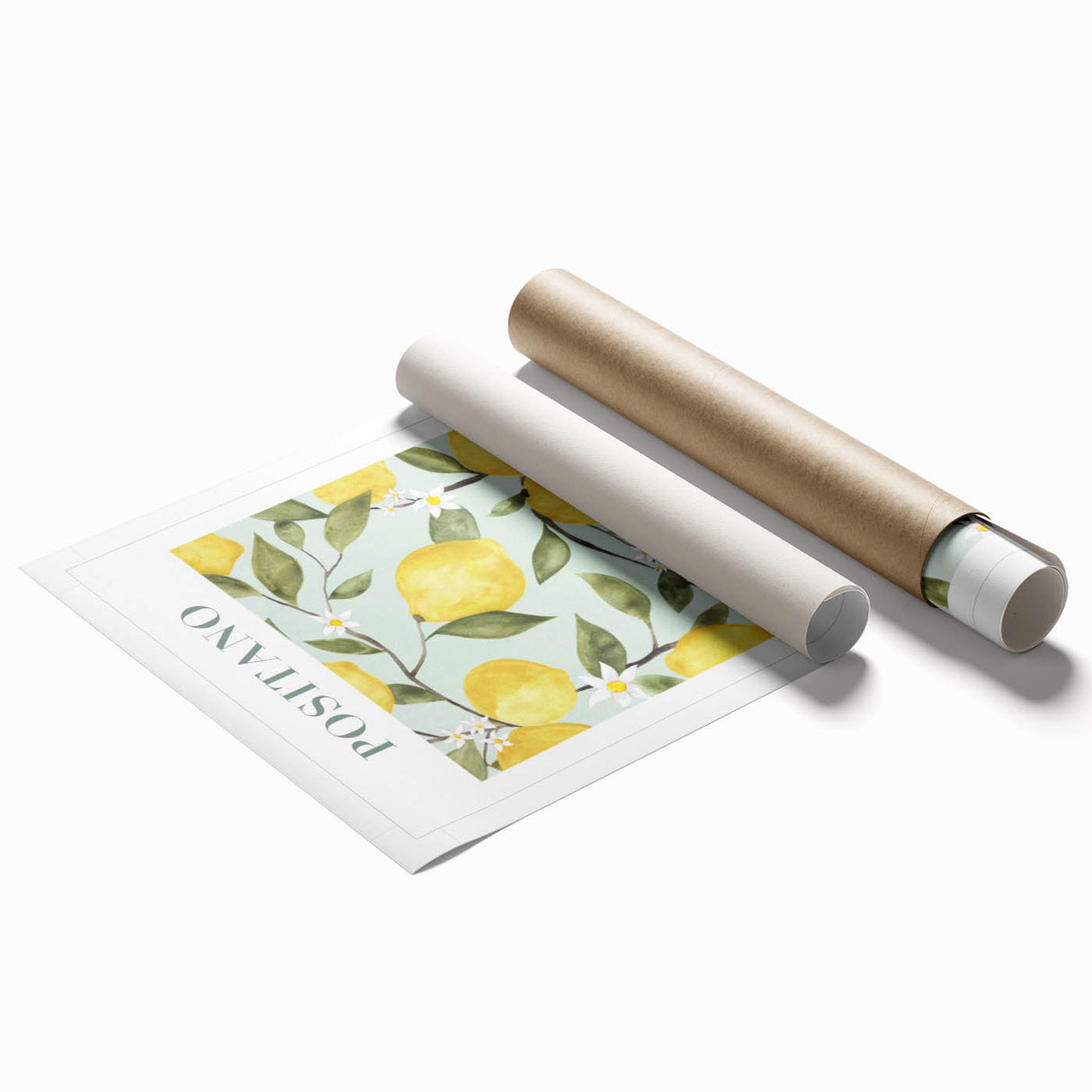 Extra large rolled print featuring a variety of vibrant fruits in a floral arrangement, ideal for classy bathroom wall art.
