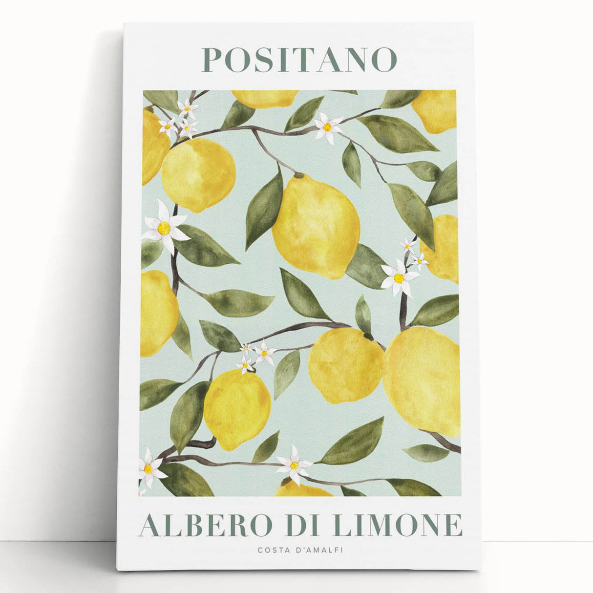 Large black and white canvas featuring an assortment of fruits, ideal for kitchen wall art.