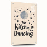 Large abstract wall art on acrylic glass featuring multicolored swirls, ideal for dining room or bedroom decor.