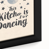 Framed canvas featuring a close-up of colorful, textured food-inspired art on a black background.