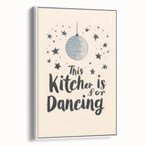 Vintage poster art of colorful fruits on a black background, framed canvas, ideal for living room decor.