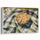 Vintage poster art of colorful pastries on a framed canvas, ideal for extra large living room wall decor.