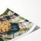 Extra large wall art featuring line art flowers in muted pastel shades on a rolled print, ideal for large living room decor.