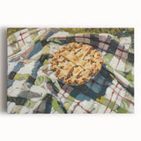 Black and white photo of assorted pastries on stretched canvas, ideal for kitchen wall art.