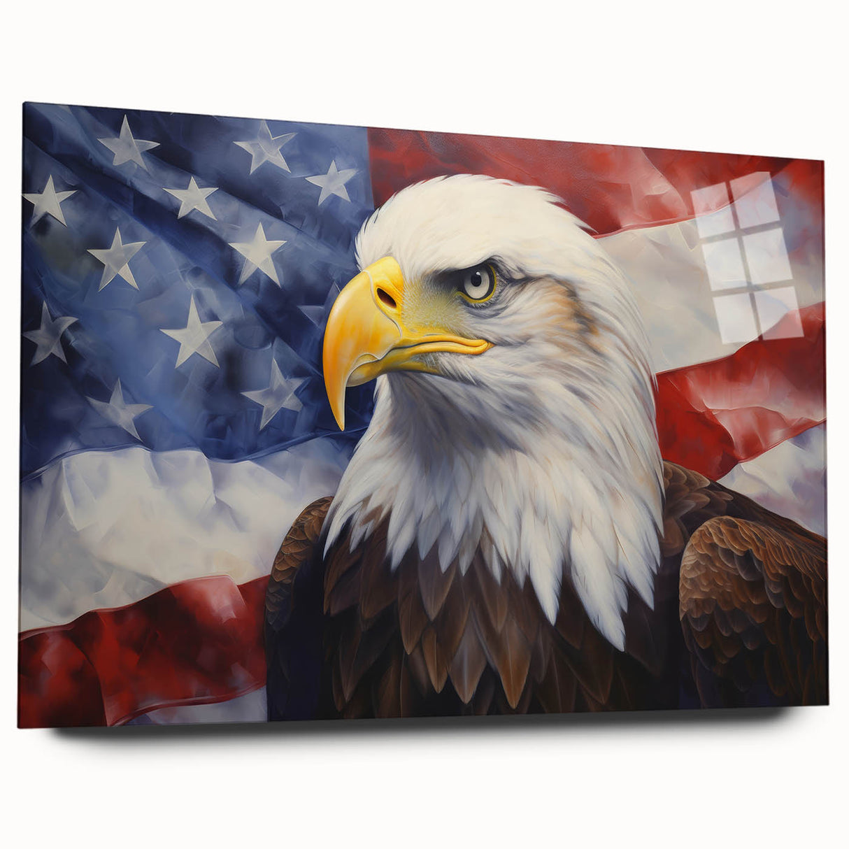 Bald Eagle & American Flag - Patriotic Wall Art for Independence Day