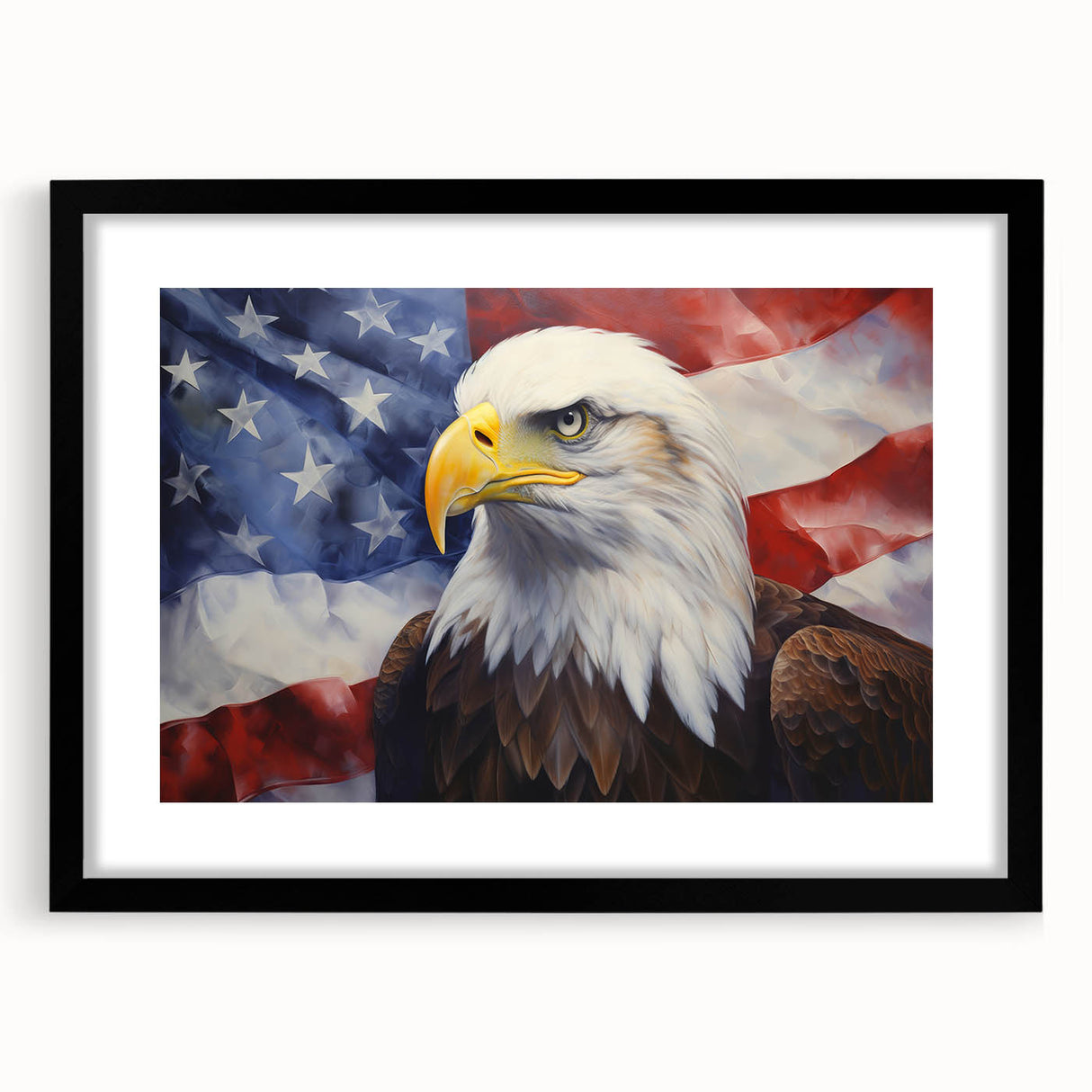 Bald Eagle & American Flag - Patriotic Wall Art for Independence Day