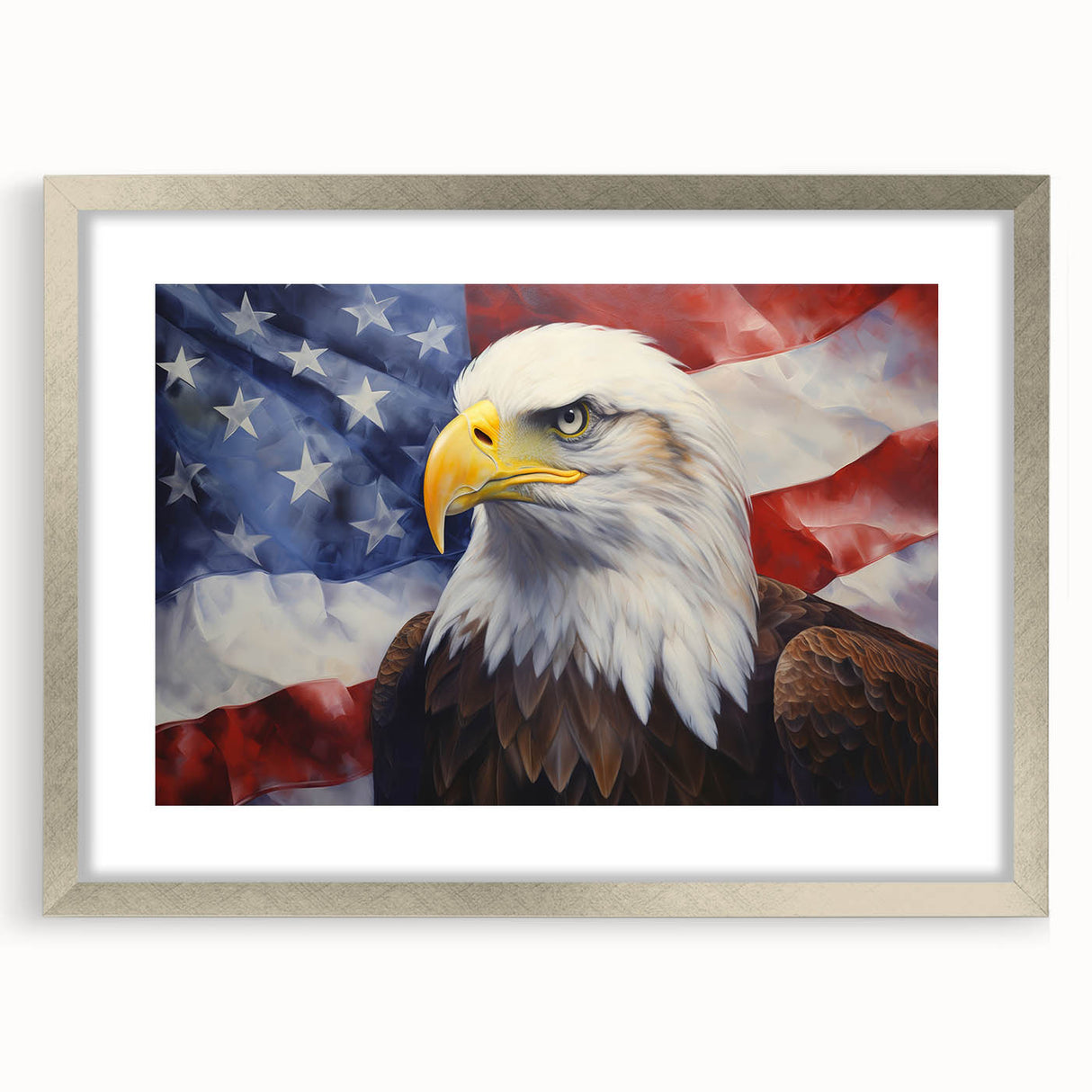 Bald Eagle & American Flag - Patriotic Wall Art for Independence Day