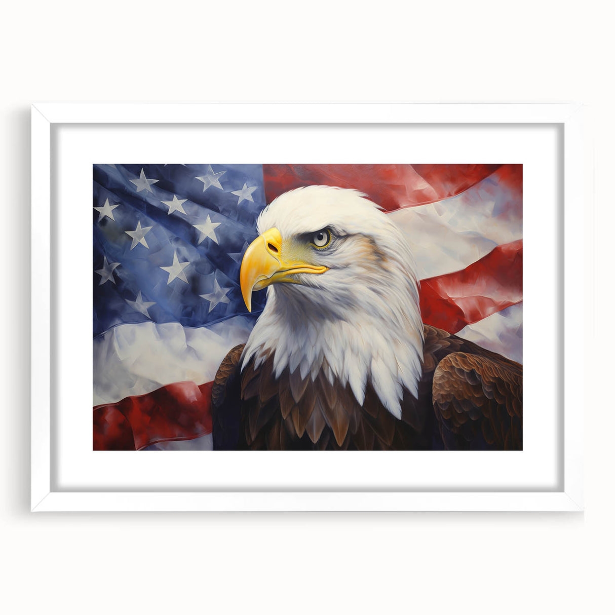 Bald Eagle & American Flag - Patriotic Wall Art for Independence Day