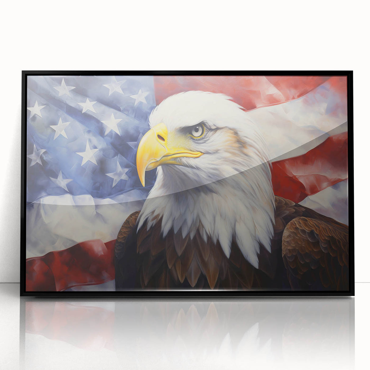 Bald Eagle & American Flag - Patriotic Wall Art for Independence Day