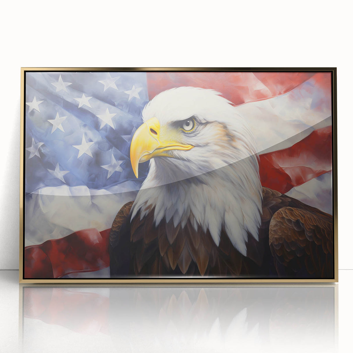 Bald Eagle & American Flag - Patriotic Wall Art for Independence Day