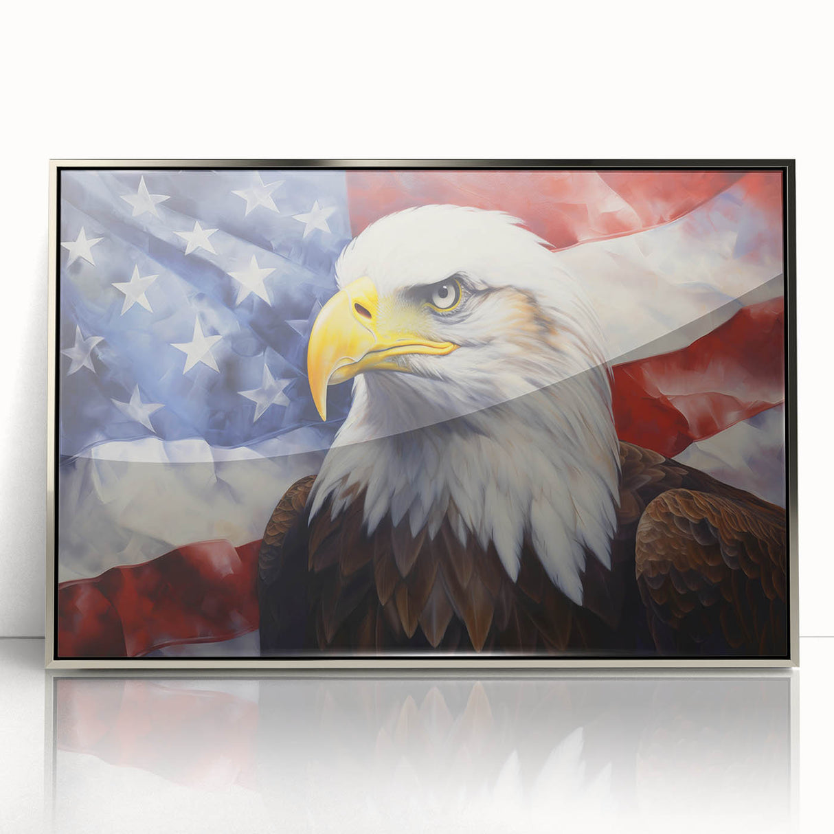 Bald Eagle & American Flag - Patriotic Wall Art for Independence Day