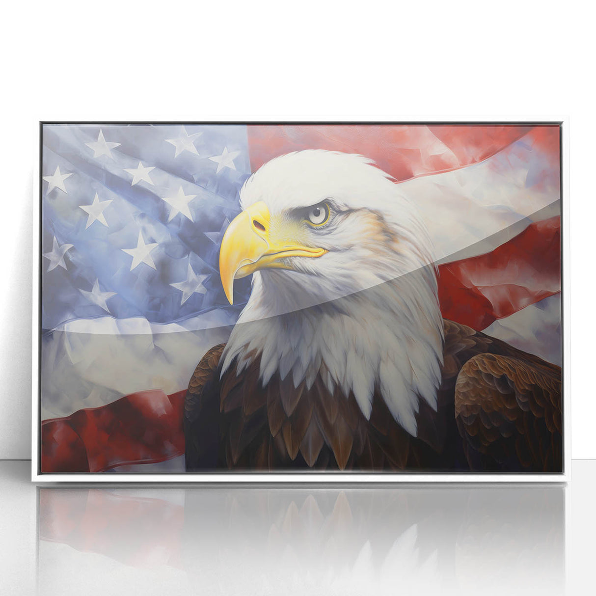 Bald Eagle & American Flag - Patriotic Wall Art for Independence Day