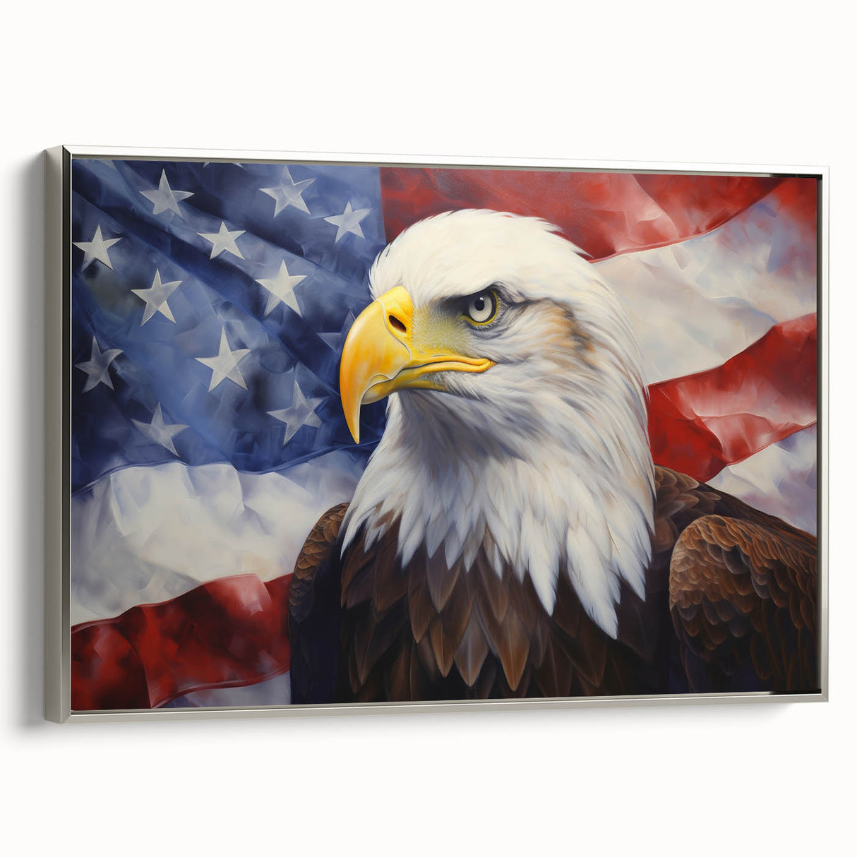 Bald Eagle & American Flag - Patriotic Wall Art for Independence Day