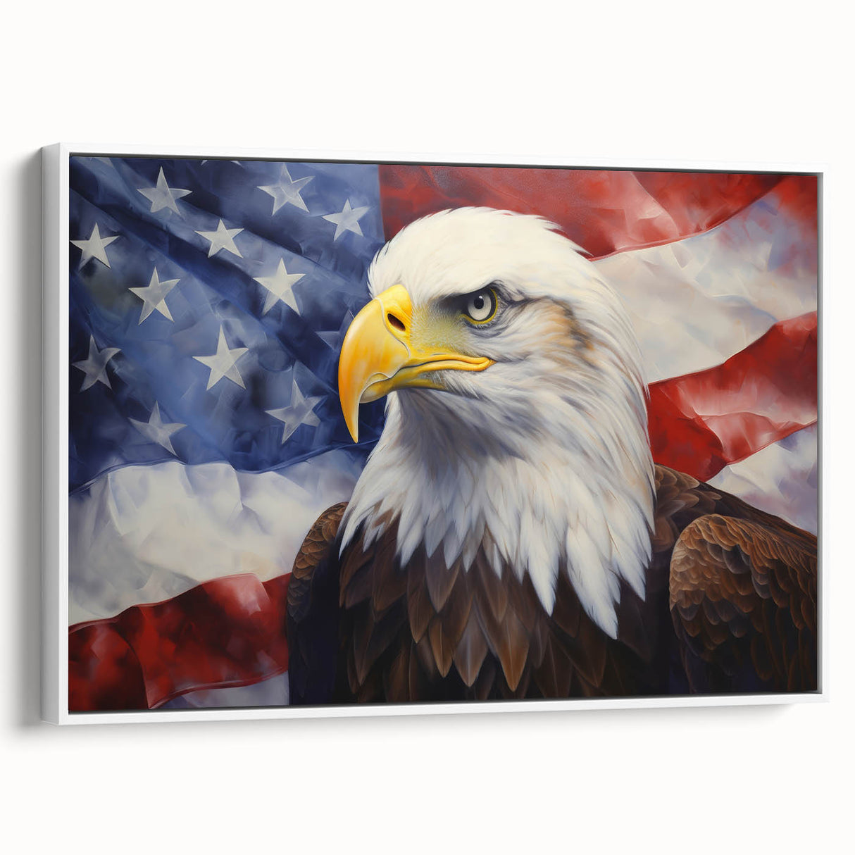 Bald Eagle & American Flag - Patriotic Wall Art for Independence Day