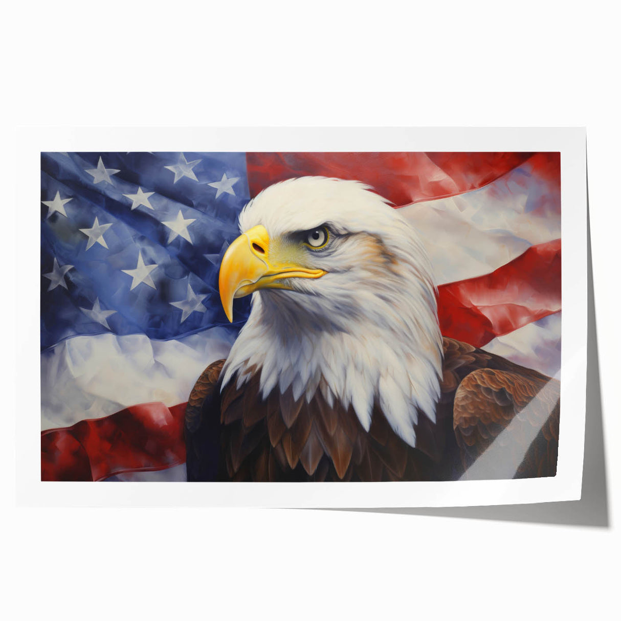 Bald Eagle & American Flag - Patriotic Wall Art for Independence Day