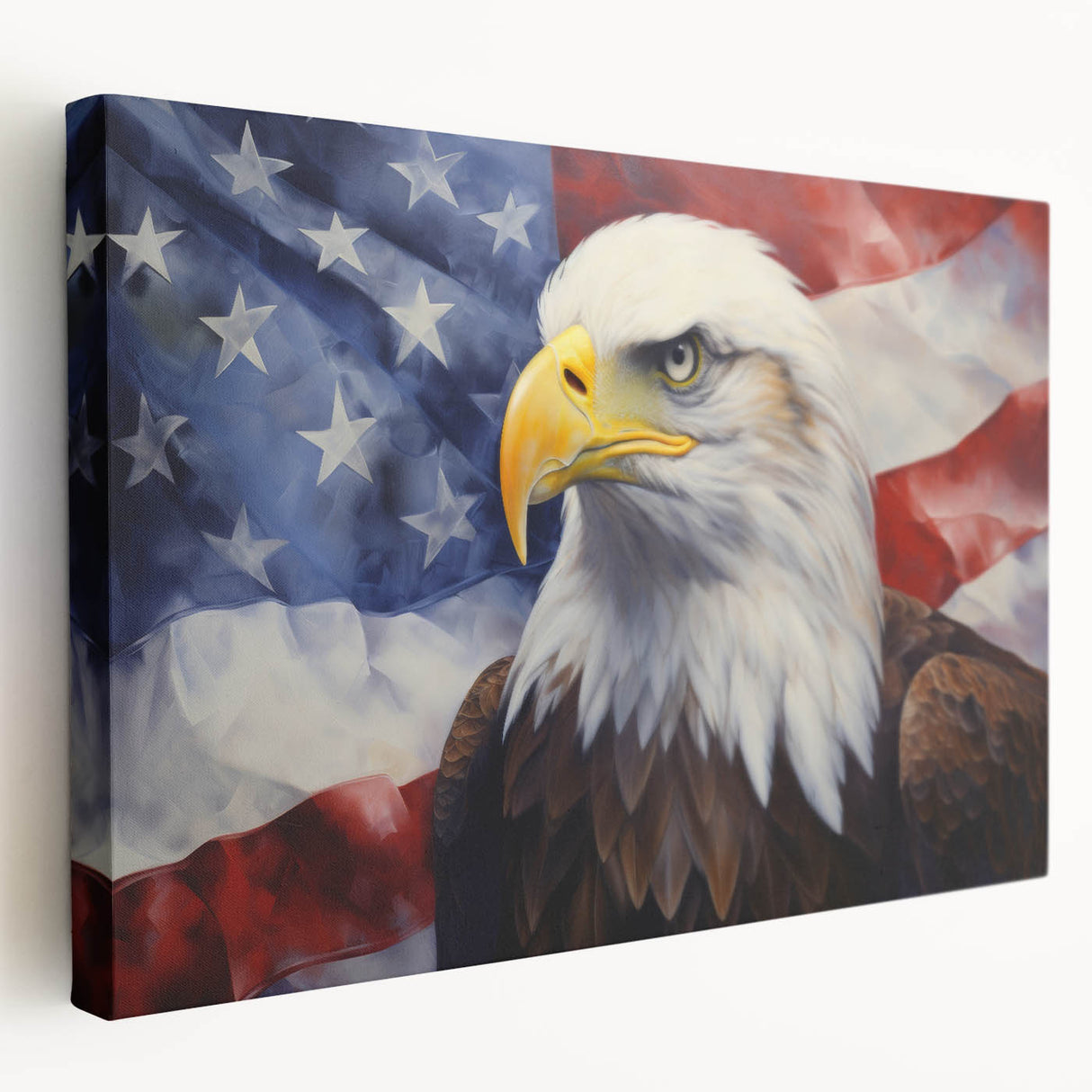 Bald Eagle & American Flag - Patriotic Wall Art for Independence Day