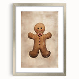 Rustic Gingerbread Man – Festive Christmas Art Prints