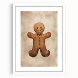 Rustic Gingerbread Man – Festive Christmas Art Prints