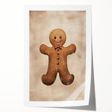 Rustic Gingerbread Man – Festive Christmas Art Prints