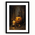 Jack O Lantern Candlelight Halloween Wall Art - Gothic Oil Painting